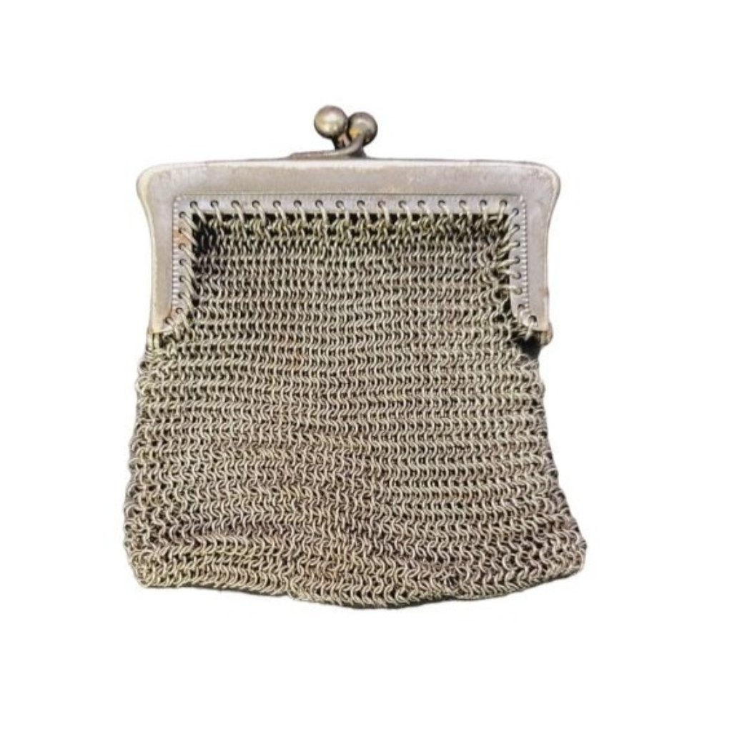 Antique Gun Metal Mesh Coin Purse Small 100$